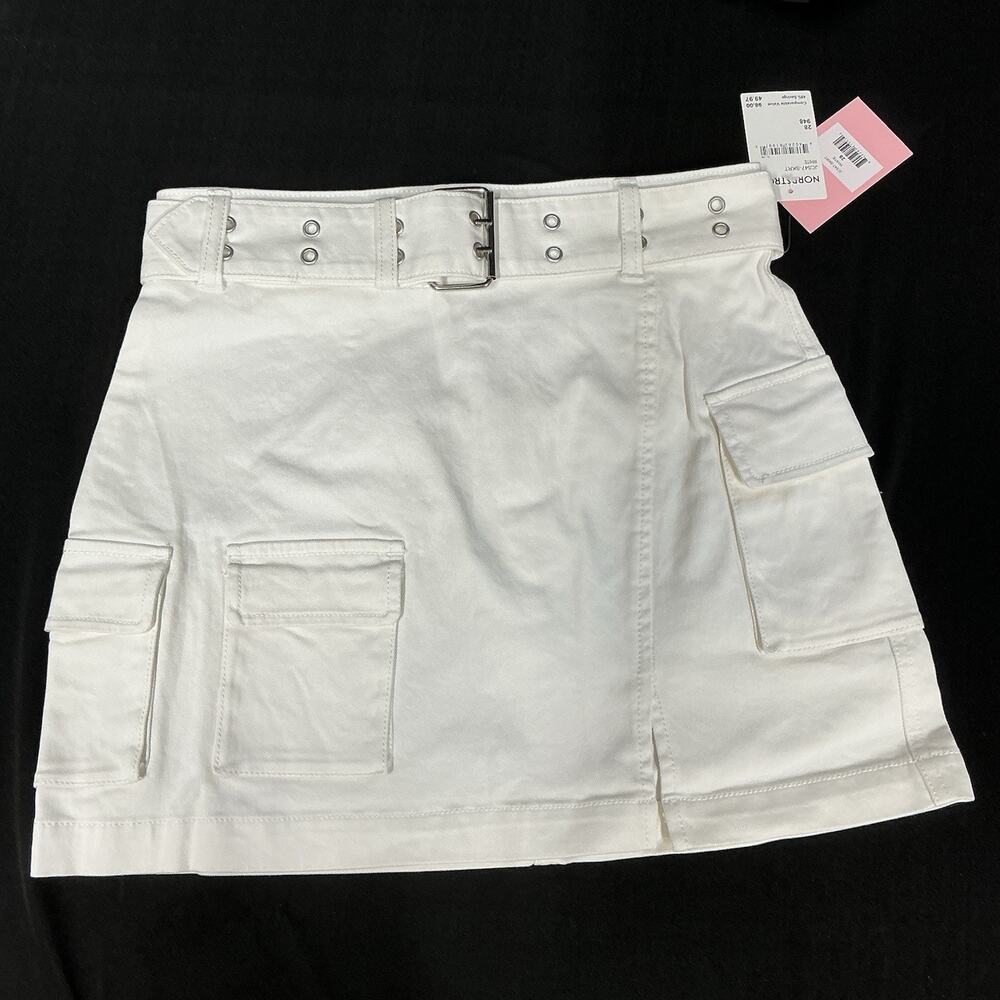 NWT juicy couture Cargo Miniskirt with Belt white Nordstrom collection‎ size 28